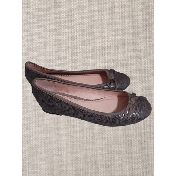 Maud Frizon Womens Textured Bow Accent Ballet Flats Size 36 brown color - Picture 8 of 8